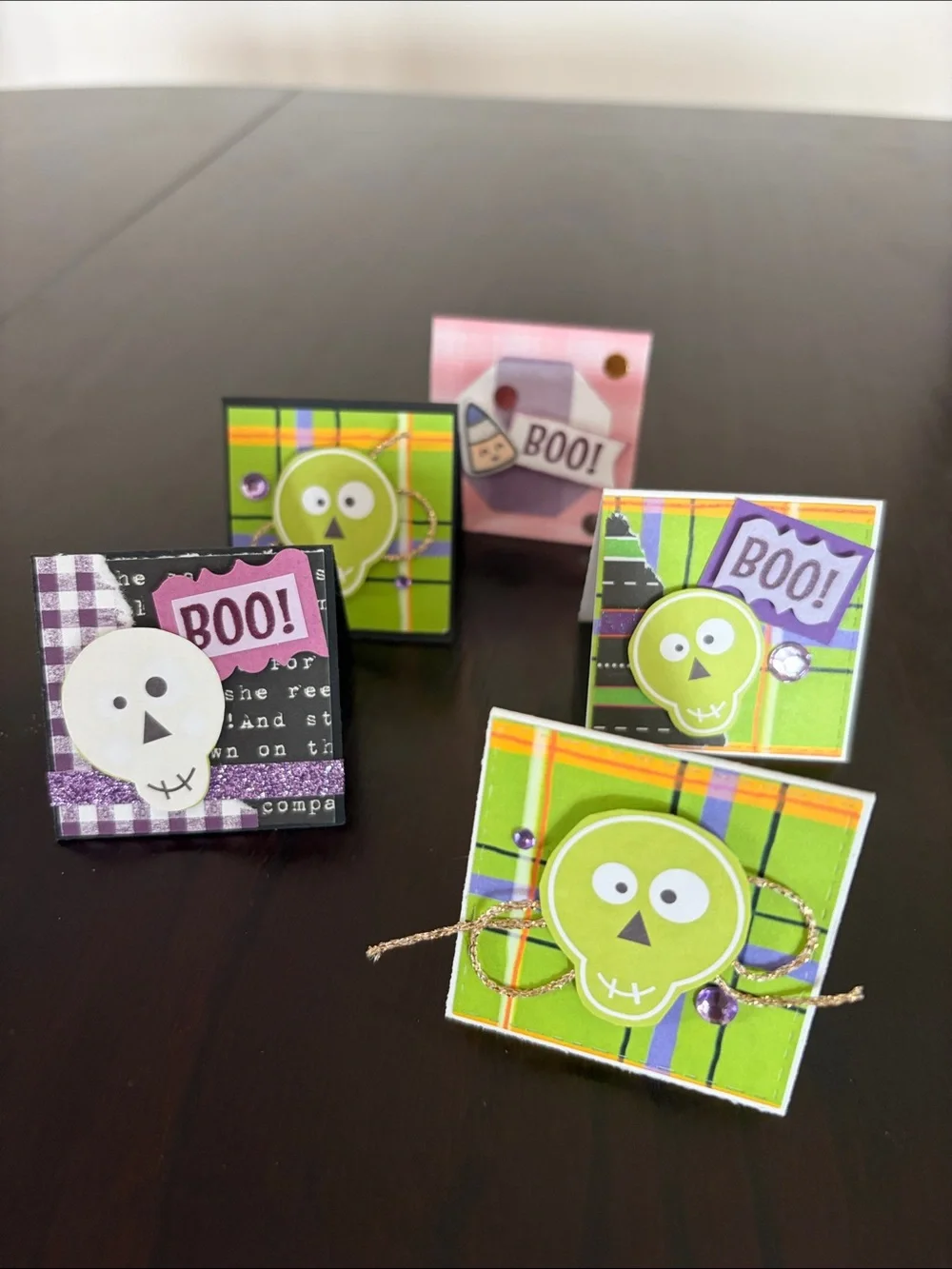 New Handmade Halloween Mini Foldable Surprise Cards - Set of 30, Colorful 2 x 2